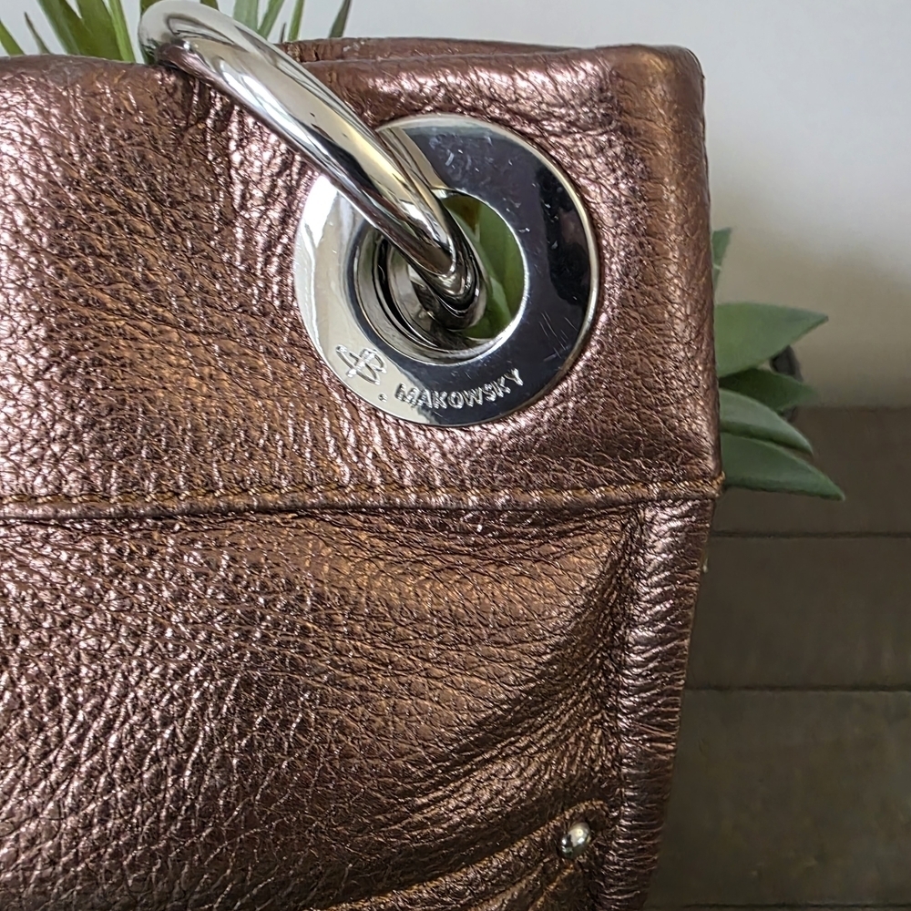B. Makwowsky Copper Leather Crossbody Bag NWT - Picture 7 of 12